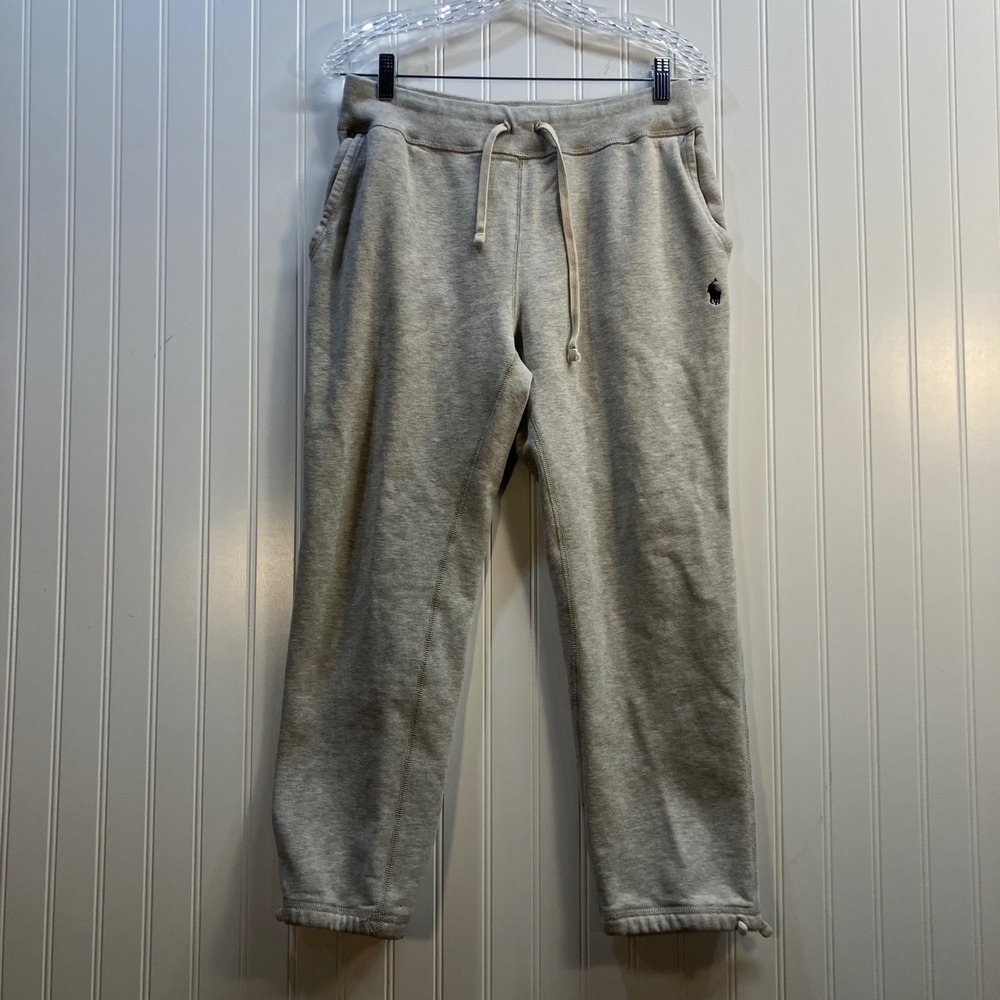 Polo Ralph Lauren Mens Grey Heather Fleece Jogger Sweatpants Small Drawstring